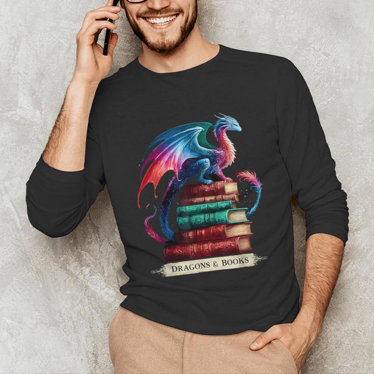 Dragons And Books Dragonworm Book Lover Reading Unisex Long Sleeve T-Shirt