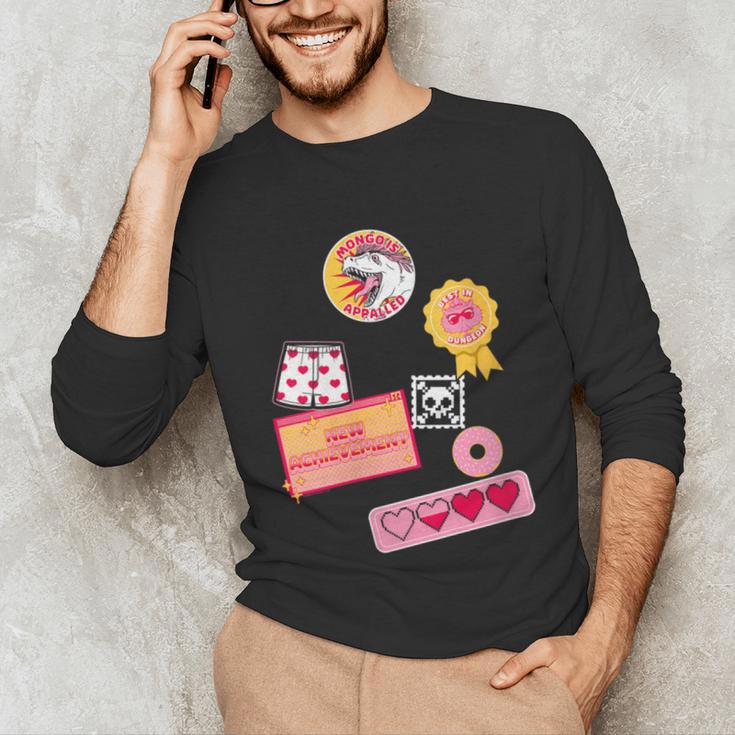 Dungeon Crawler Carl Colorful Sticker Collage LitRPG Book Unisex Long Sleeve T-Shirt Dungeon Crawler Carl Colorful Sticker Collage LitRPG Book Unisex Long Sleeve T-Shirt
