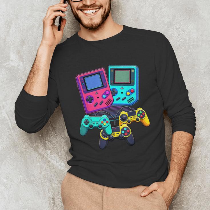 Eighties Console Controller Gaming Player Gadget Nostalgia Unisex Long Sleeve T-Shirt