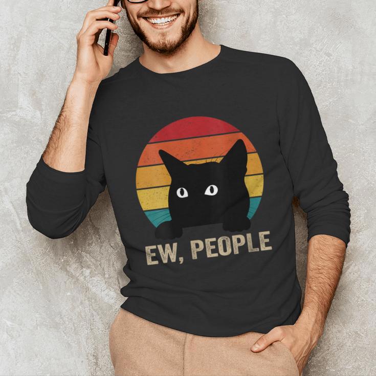 Ew People Introvert Cat Lover Cat Lady Vintage Unisex Long Sleeve T-Shirt Ew People Introvert Cat Lover Cat Lady Vintage Unisex Long Sleeve T-Shirt