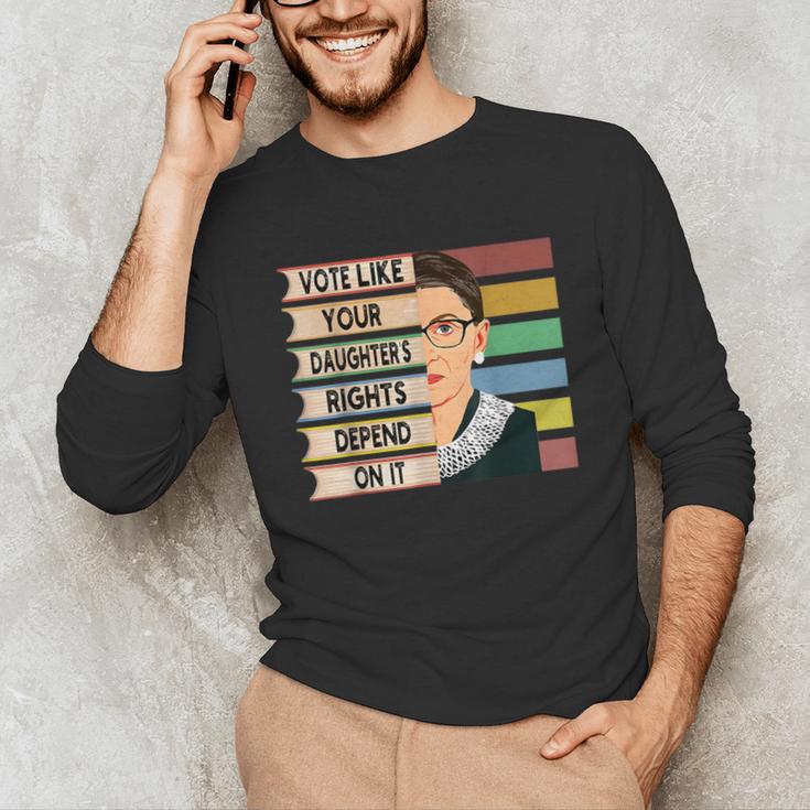 Feminist Ruth Bader Ginsburg RBG Quote Girl With Book Women Unisex Long Sleeve T-Shirt