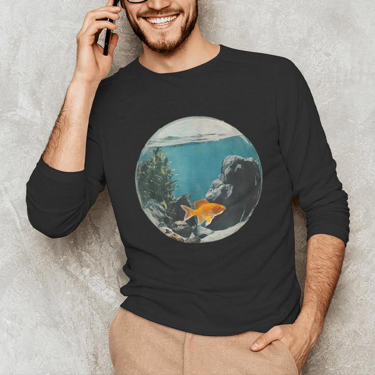 Fish Bowl Frutiger Aero Y2K Retro Vibes Unisex Long Sleeve T-Shirt