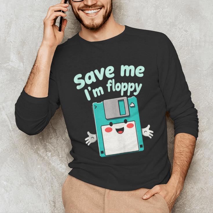 Floppy Disk Retro Tech Nostalgia Old School Computing Humor Unisex Long Sleeve T-Shirt
