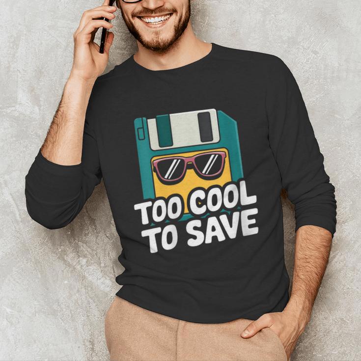 Floppy Disk Retro Tech Nostalgia Old School Computing Humor Unisex Long Sleeve T-Shirt