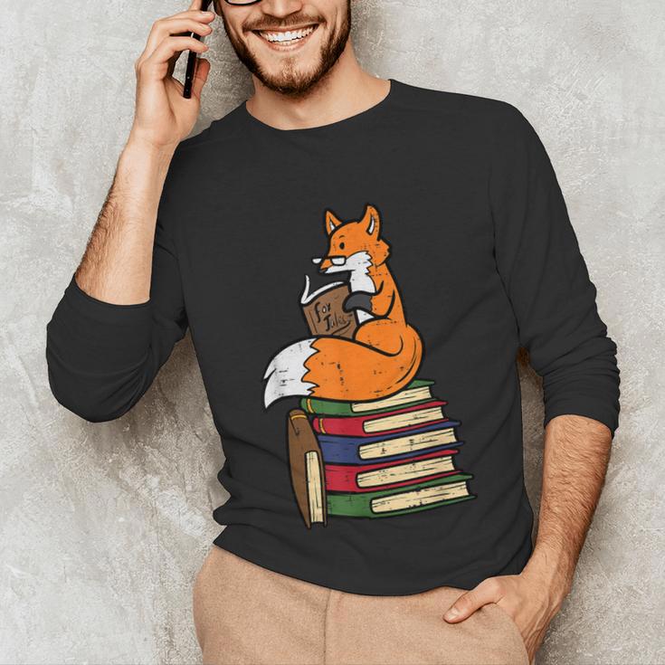 Fox Books Read Reading Librarian America Men Women Kids Unisex Long Sleeve T-Shirt Fox Books Read Reading Librarian America Men Women Kids Unisex Long Sleeve T-Shirt