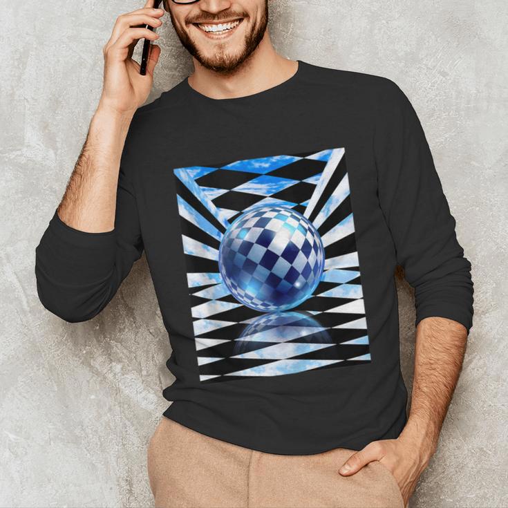 Frutiger Aero Aesthetic Tech Checkered Room Orb Sky Unisex Long Sleeve T-Shirt Frutiger Aero Aesthetic Tech Checkered Room Orb Sky Unisex Long Sleeve T-Shirt