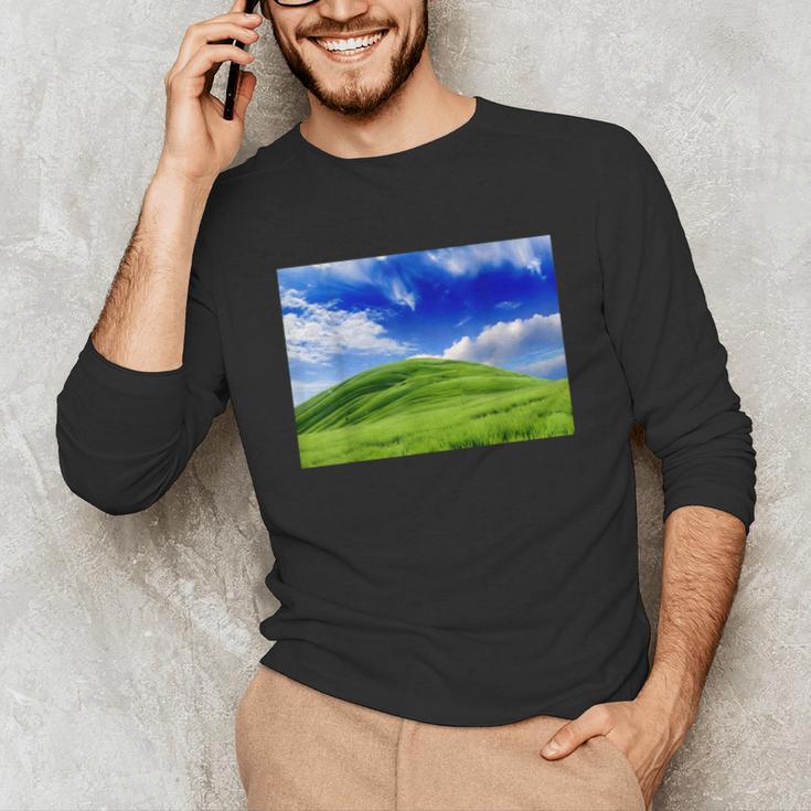 Frutiger Aero Meadow Aesthetic Y2k 2000s Ironic Nostalgic Unisex Long Sleeve T-Shirt