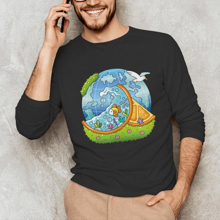 Frutiger Aero Y2K Fashion Trends Statement Piece Tech Orange Unisex Long Sleeve T-Shirt