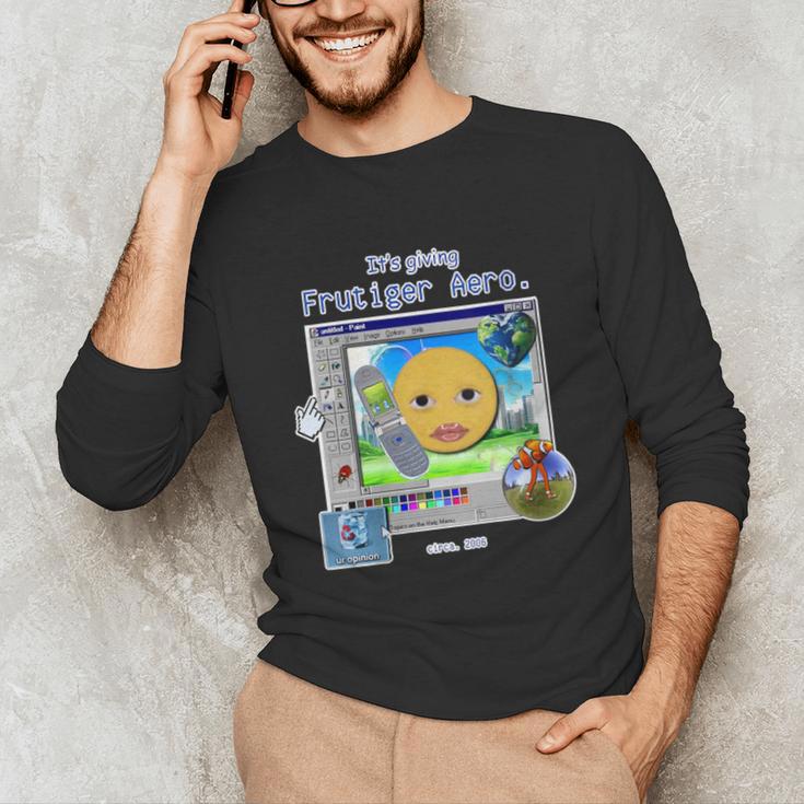 Frutiger Aero Y2K Meme Graphic 2000s Nostalgia Unisex Long Sleeve T-Shirt
