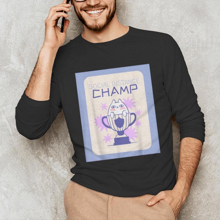 Fun Cute Introvert Cat Character Trophy For Men Women Unisex Long Sleeve T-Shirt Fun Cute Introvert Cat Character Trophy For Men Women Unisex Long Sleeve T-Shirt