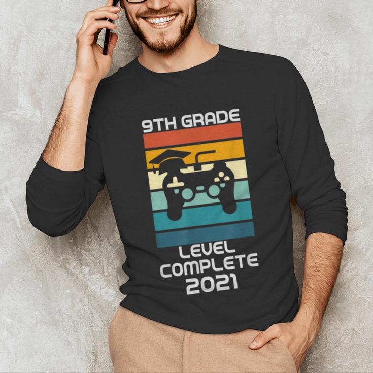 Gamer Graduation 2021 Retro 9th Grade Level Complete Unisex Long Sleeve T-Shirt