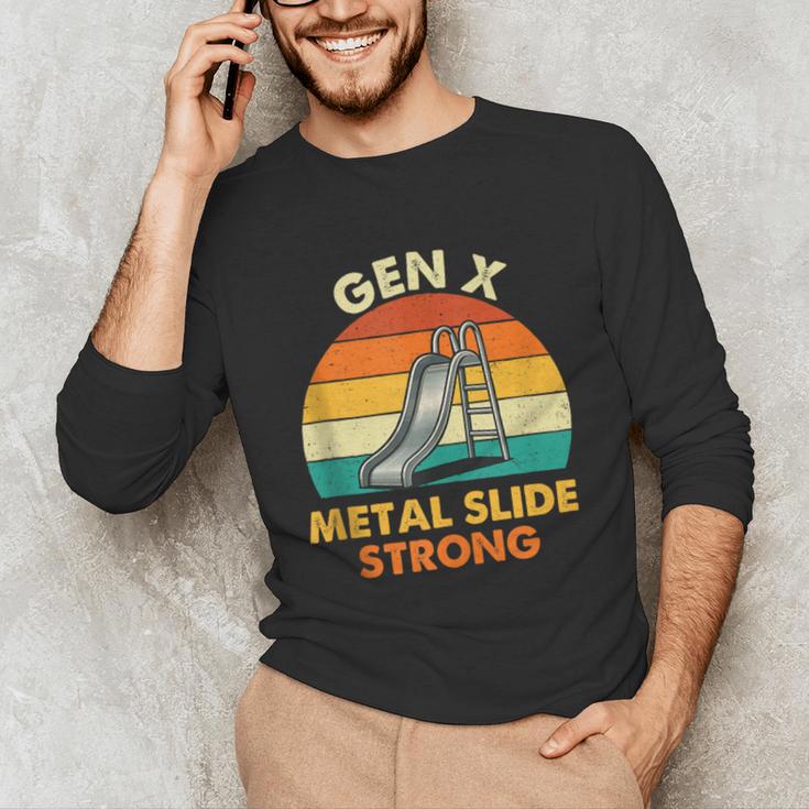 Gen X Slide Strong Generation X Gen Xer Nostalgia Unisex Long Sleeve T-Shirt