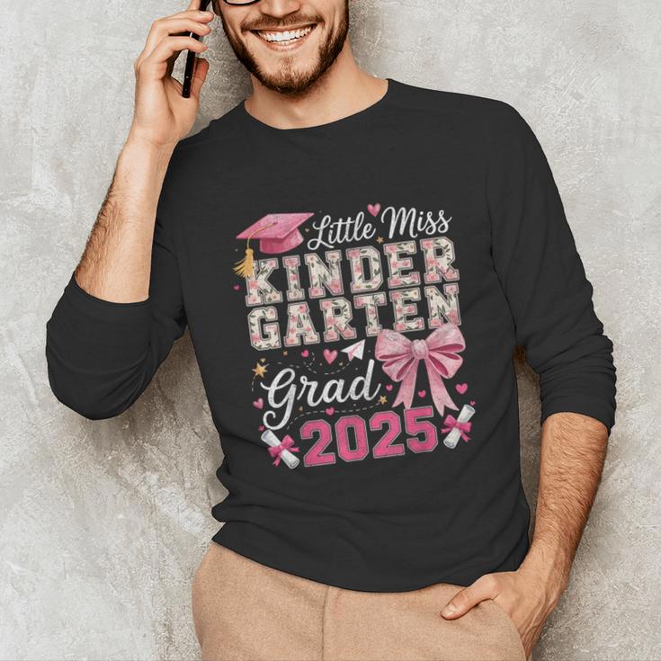 Girls Little Miss Kindergarten Grad 2025 Coquette Graduation Unisex Long Sleeve T-Shirt