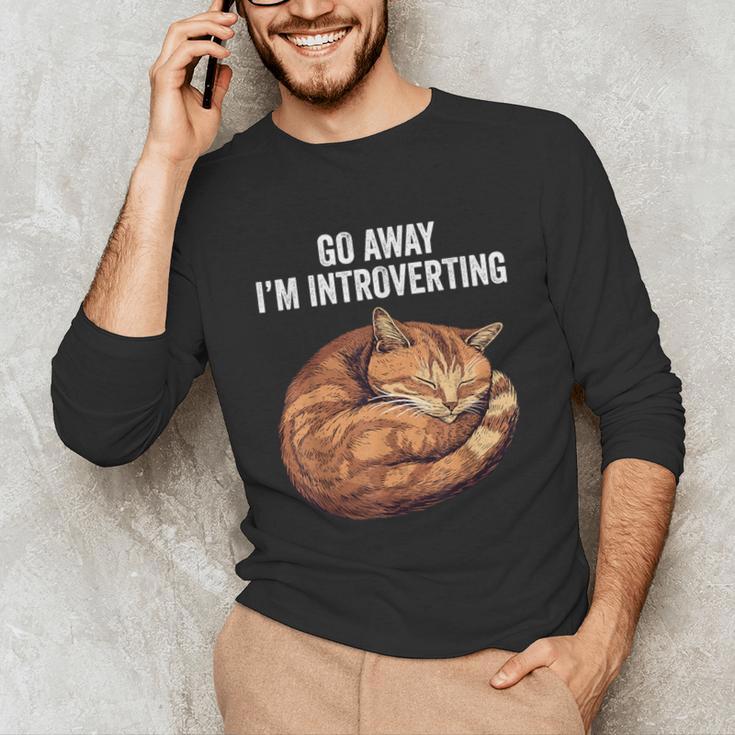 Go Away I'm Introverting Cat Introvert Men Women Girls Kids Unisex Long Sleeve T-Shirt Go Away I'm Introverting Cat Introvert Men Women Girls Kids Unisex Long Sleeve T-Shirt