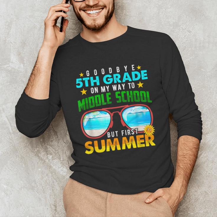 Goodbye 5th Grade Graduation To 6th Grade Hello Summer Kids Unisex Long Sleeve T-Shirt