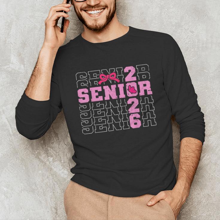 Graduation Class Of 2026 Senior 2026 Pink Bow Coquette Unisex Long Sleeve T-Shirt