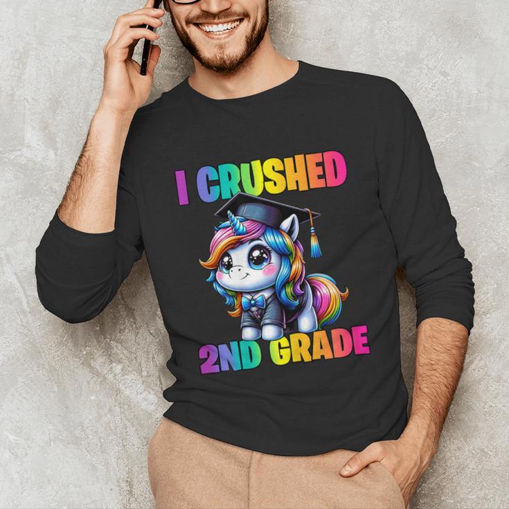 Graduation I Crushed 2nd Grade Unicorn Girls Grad Magical Unisex Long Sleeve T-Shirt