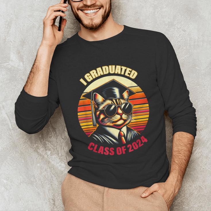 Graduation Day 2024 Graduate For School Degree College Cat Men Women Unisex Long Sleeve T-Shirt