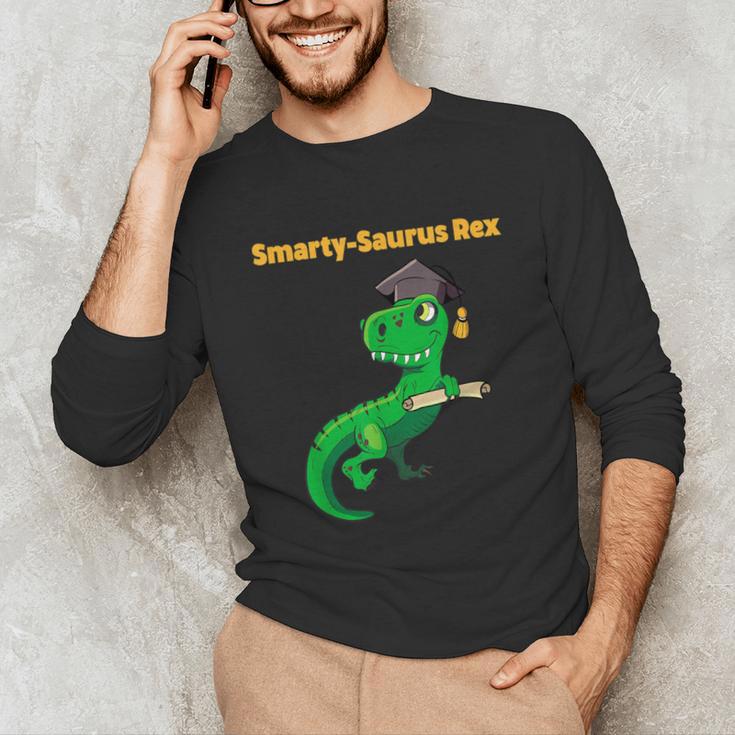 Graduation Dinosaur Smarty Saurus Rex Diploma Dinosaur Unisex Long Sleeve T-Shirt
