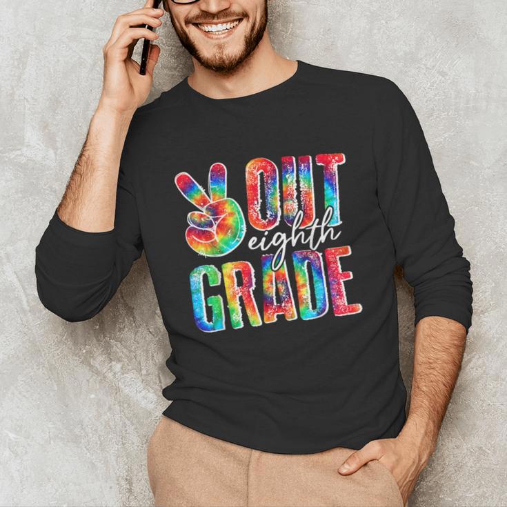 Graduation Peace Sign Out Eighth Grade Tie Dye Hippie Unisex Long Sleeve T-Shirt