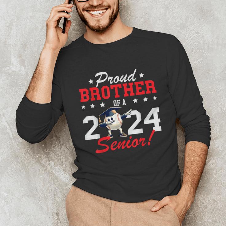 Graduation Proud Brother Of A 2024 Senior Baseball Player Unisex Long Sleeve T-Shirt