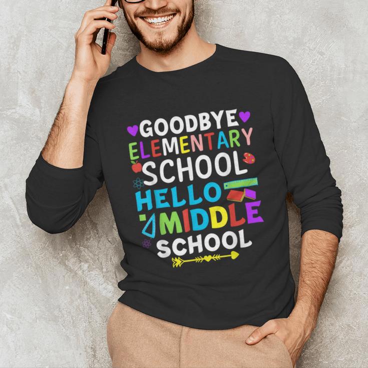 Graduation Shirt For 5th Grader Goodbye Hello Middle School Unisex Long Sleeve T-Shirt