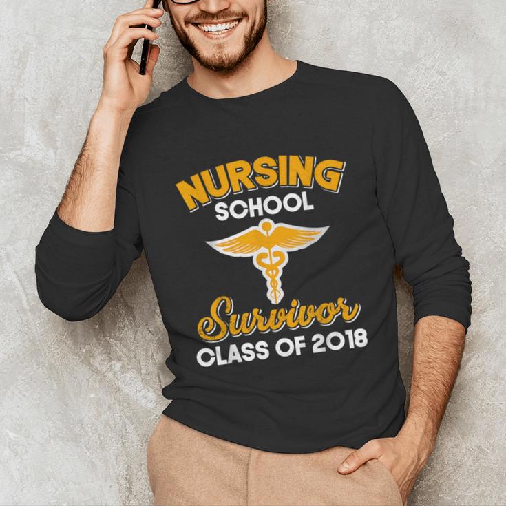 Graduation Shirt Nursing School Survivor Class Of 2018 Tee Unisex Long Sleeve T-Shirt