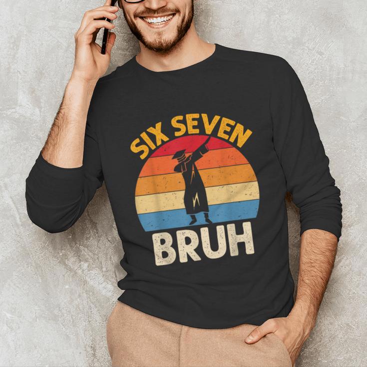 Graduation Six Seven Bruh Dabbing 67 Meme 6 7 Boys Kids Unisex Long Sleeve T-Shirt