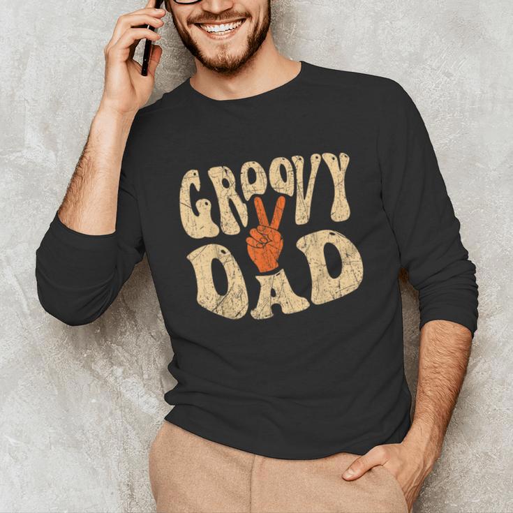 Groovy Dad 70s Aesthetic Nostalgia 1970's Retro Dad Unisex Long Sleeve T-Shirt