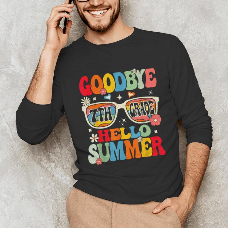 Groovy Goodbye 7th Grade Graduation Hello Summer Kids Unisex Long Sleeve T-Shirt