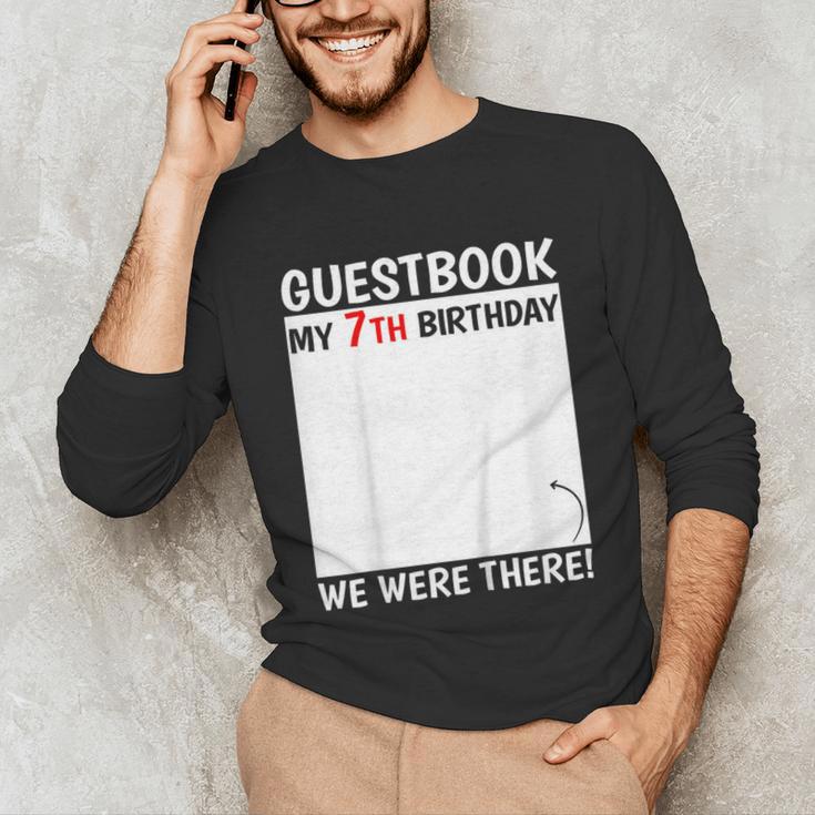 Guestbook 7th Birthday 7 Year Old Born 2018 Bday Unisex Long Sleeve T-Shirt Guestbook 7th Birthday 7 Year Old Born 2018 Bday Unisex Long Sleeve T-Shirt