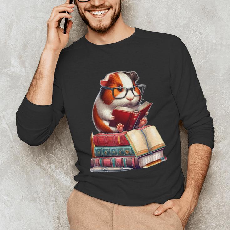Guinea Pig Reading Books Matching Bookworm Readers Librarian Unisex Long Sleeve T-Shirt