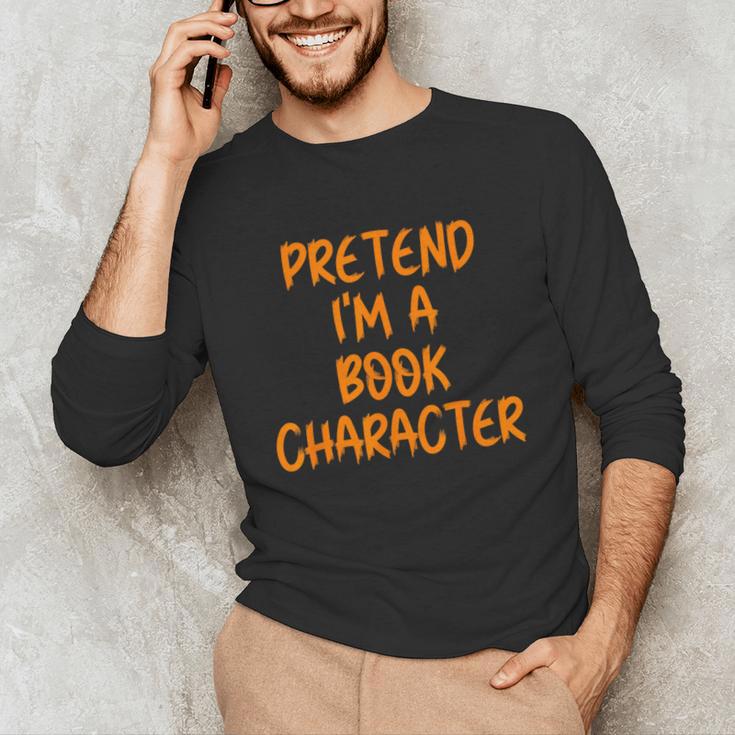 Halloween Pretend I'm Book Character Costume Lazy Adult Kids Unisex Long Sleeve T-Shirt