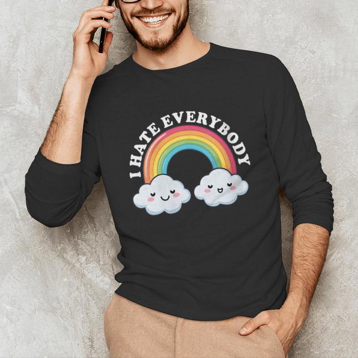 I Hate Everybody Rainbow Sarcastic Grumpy Introvert Unisex Long Sleeve T-Shirt I Hate Everybody Rainbow Sarcastic Grumpy Introvert Unisex Long Sleeve T-Shirt
