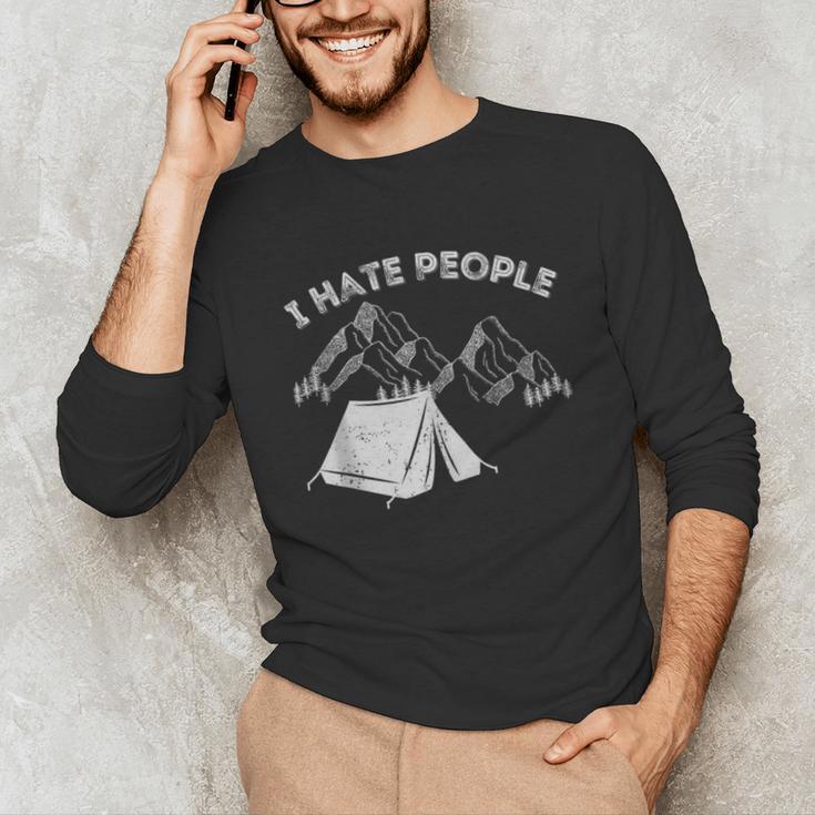 I Hate People Introvert Sarcastic I Love Camping Unisex Long Sleeve T-Shirt