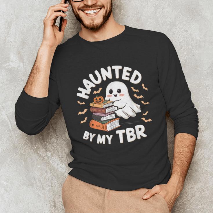 Haunted By My TBR Cute Ghost Book Reading Teacher Halloween Unisex Long Sleeve T-Shirt