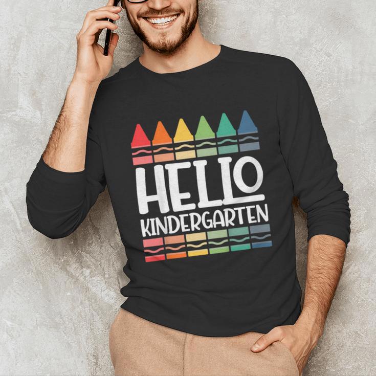 Hello Kindergarten First Day Back To School Graduation Unisex Long Sleeve T-Shirt
