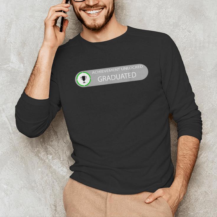 High School Or College Graduation Achievement Unlocked Unisex Long Sleeve T-Shirt