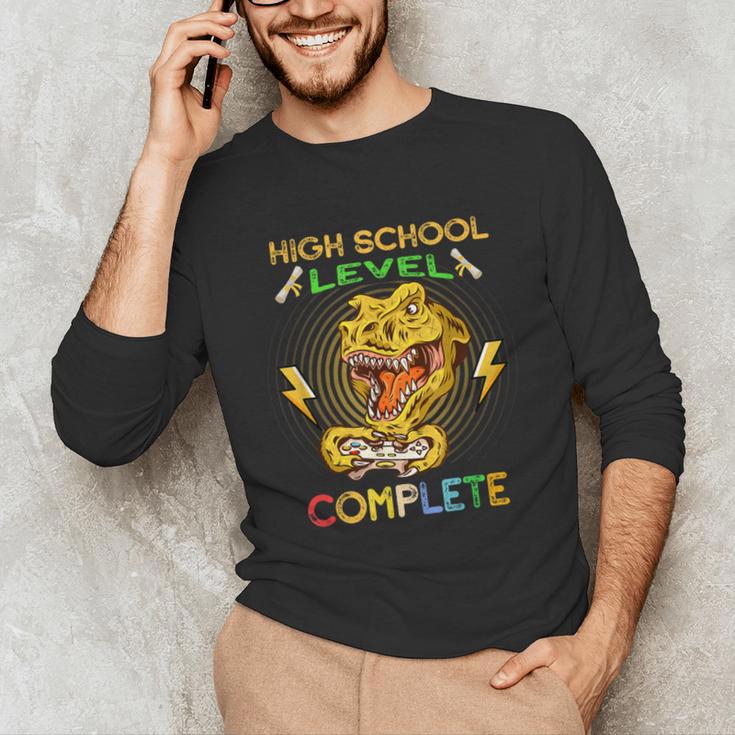 High School Level Complete Gamer Graduation Dinosaur 2021 Unisex Long Sleeve T-Shirt