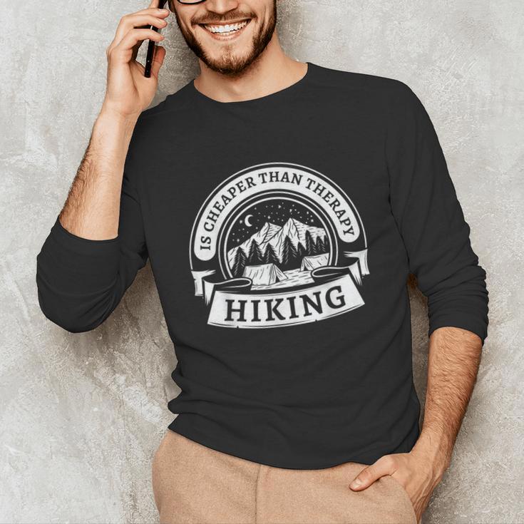 Hiking It's Cheaper Than A Therapy Introvert Shirt Unisex Long Sleeve T-Shirt