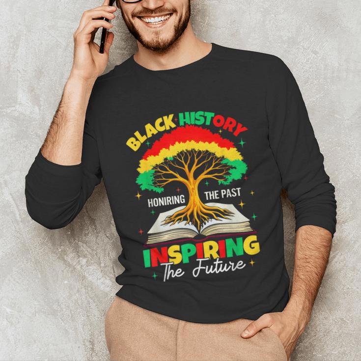 Honoring Past Inspiring Future History Month Book Tree Unisex Long Sleeve T-Shirt
