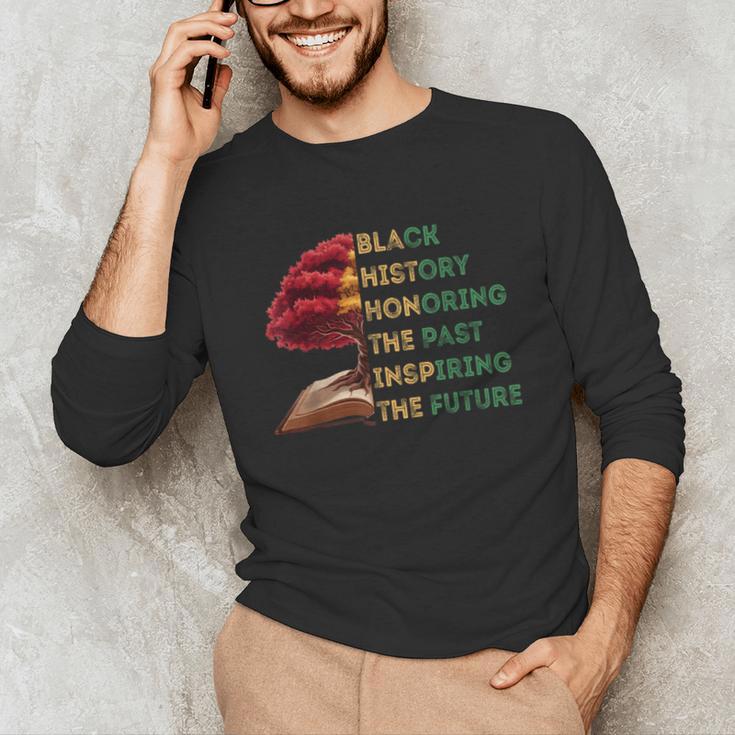 Honoring Past Inspiring Future History Month Tree Book Unisex Long Sleeve T-Shirt