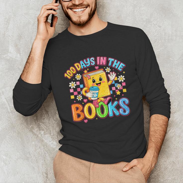 HUGvyn Preppy 100 Days In The Books Teacher Reading Coffee Unisex Long Sleeve T-Shirt
