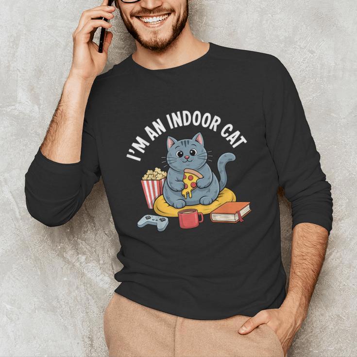 I'm An Indoor Cat Introvert Pizza Popcorn Book Gamer Cat Unisex Long Sleeve T-Shirt I'm An Indoor Cat Introvert Pizza Popcorn Book Gamer Cat Unisex Long Sleeve T-Shirt