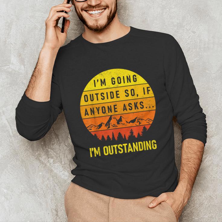 I'm Outstanding Retro Introvert Mountain Trip Lover Unisex Long Sleeve T-Shirt