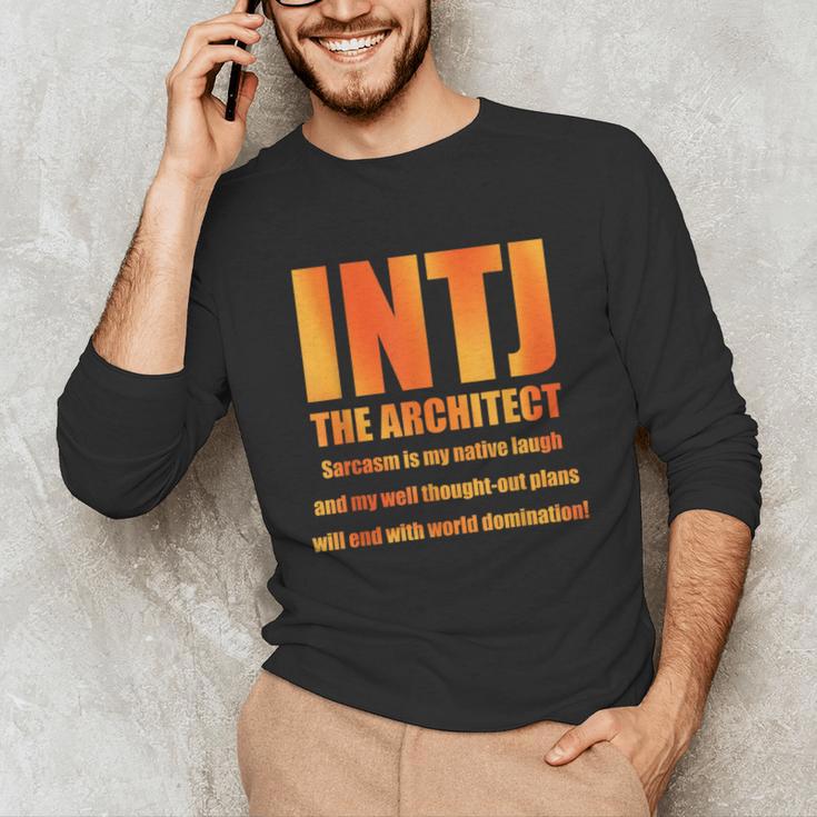INTJ Architect Personality Introvert Sarcastic Orange Unisex Long Sleeve T-Shirt