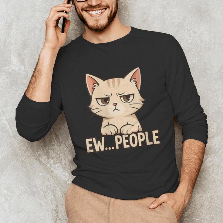 Introvert Anime Cat Ew People Unisex Long Sleeve T-Shirt Introvert Anime Cat Ew People Unisex Long Sleeve T-Shirt