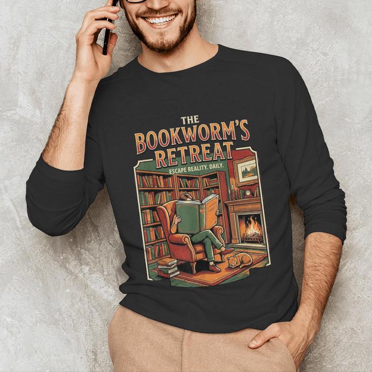 Introvert Book Lover The Bookworm's Retreat Unisex Long Sleeve T-Shirt