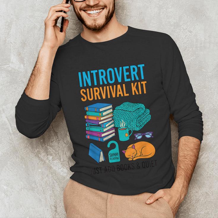 Introvert Book Lover Introvert Survival Kit Unisex Long Sleeve T-Shirt Introvert Book Lover Introvert Survival Kit Unisex Long Sleeve T-Shirt
