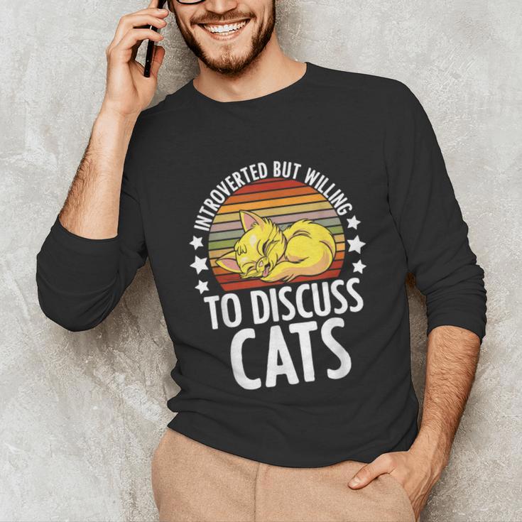 Introvert Cat Kitten Quote For Feline Whisperer Unisex Long Sleeve T-Shirt
